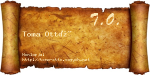 Toma Ottó névjegykártya